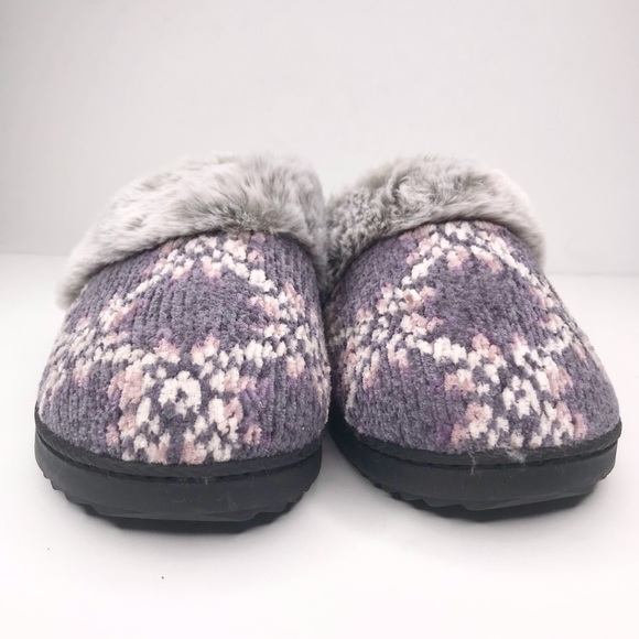 Dearfoams Womens Allison Textured Chenille Knit Scuff Slipper Aztec Small - Picture 4 of 7